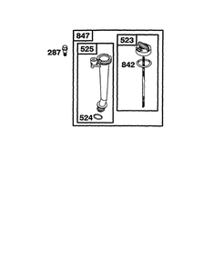 Dipstick/Tube Diagram and Parts List for 110600-110699 0112- 0114- 0117 Briggs and Stratton Engine